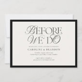 Elegant script voordat we het repetitiediner doen kaart (Voorkant)