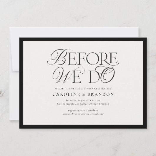 Elegant script voordat we het repetitiediner doen kaart (Voorkant)