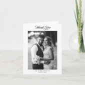Elegant Script Vouw Huwelijksfoto Bedankkaart (Voorkant)