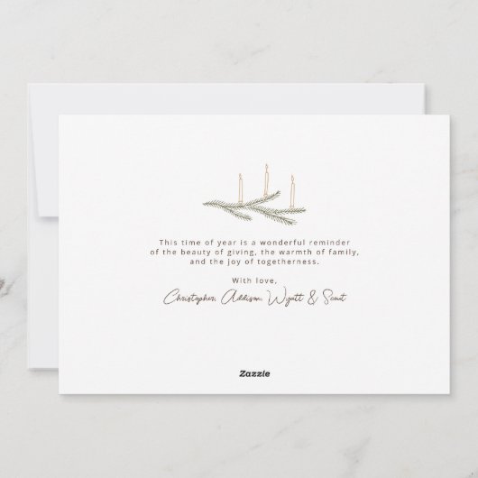 Elegant script Vrede op Aarde Foto Kerstmis Feestdagenkaart (Achterkant)