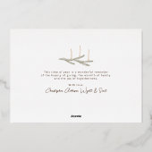 Elegant script Vrede op Aarde Foto Kerstmis Folie Feestdagenkaart (Achterkant)