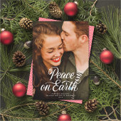 Elegant script Vrede op Aarde Kerstmis Foto Feestdagenkaart