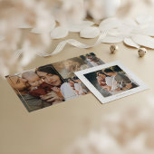 Elegant Script Vreugde in Elk Moment Fotocollage Drieluik Wenskaart