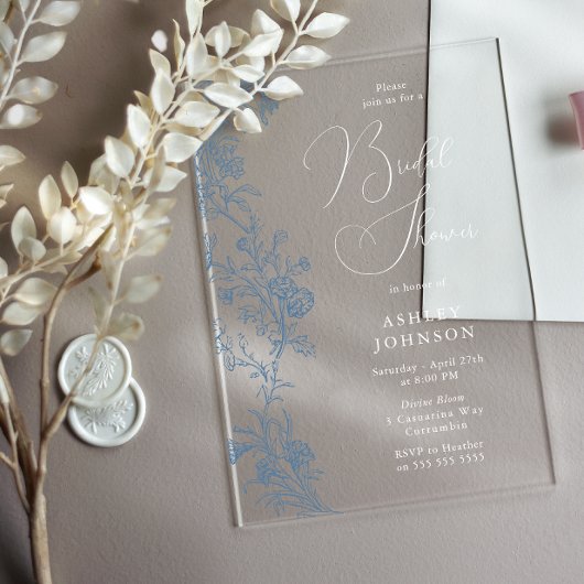  Elegant Script Vrijgezellenfeest Acryl Uitnodigingen