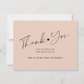 Elegant script vrijgezellenfeest blush bedankkaart (Voorkant)