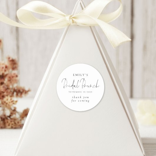 Elegant Script Vrijgezellenfeest Brunch Hartelijk  Ronde Sticker