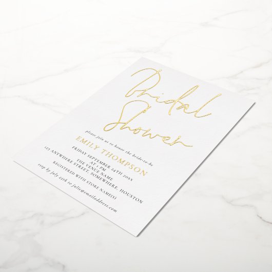 Elegant Script Vrijgezellenfeest Classy Real Folie Uitnodiging (Gedraaid)