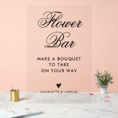 Elegant Script Vrijgezellenfeest Flower Bar Acryl Bord (Huwelijk)