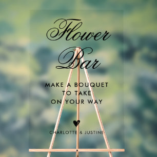 Elegant Script Vrijgezellenfeest Flower Bar Acryl Bord
