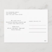 Elegant script Vrolijk kerstfeest 5 foto rood plai Feestdagenkaart (Achterkant)