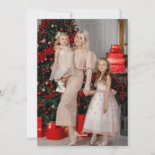 Elegant Script Vrolijk Kerstfeest| Een foto| Rood Feestdagenkaart (Achterkant)