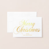 Elegant Script Vrolijk Kerstfeest Groet FOTO GOUD Folie Kaarten (Voorkant met envelop)