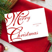 Elegant Script Vrolijk Kerstmis Niet Foto Feestdagenkaart