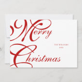 Elegant Script Vrolijk Kerstmis Niet Foto Feestdagenkaart (Voorkant)