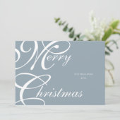 Elegant Script Vrolijk Kerstmis Niet Foto Feestdagenkaart (Staand voorkant)