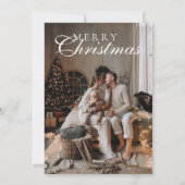 Elegant Script Vrolijke Kerstkrans Watercolor Feestdagenkaart (Achterkant)