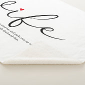 Elegant script vrouw rode liefdeshart gepersonalis sherpa deken (3/4)