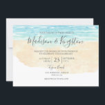 Elegant Script Waterverf Beach Wedding Invitation Kaart<br><div class="desc">Het Elegant Waterverf Beach Wedding Invitation Matching collectie in Niche en Nest store.</div>