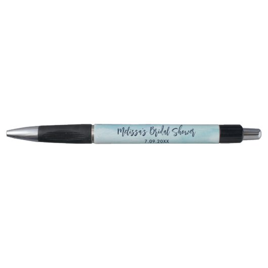 Elegant Script Waterverf Bruidsdouche Papier Swag Pen (Voorkant)