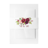 Elegant Script Waterverf Burgundy Floral Uitnodigingen Wikkel (Voorkant Voorbeeld)
