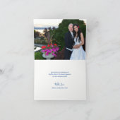 Elegant Script Waterverf Fire Ice Wedding Foto Bedankkaart (Binnen)