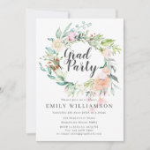 Elegant Script Waterverf Floral Gradual Party Kaart (Voorkant)