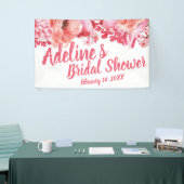 Elegant Script Waterverf Floral Vrijgezellenfeest Spandoek (Beurs)