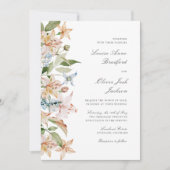 Elegant Script Waterverf Floral Wedding Kaart (Voorkant)