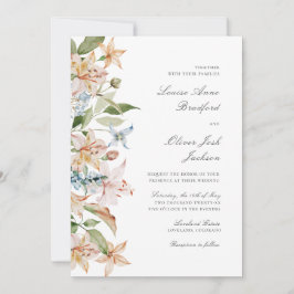 Elegant Script Waterverf Floral Wedding Kaart