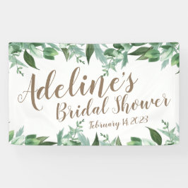 Elegant Script Waterverf Greenery Vrijgezellenfees Spandoek