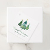 Elegant script Waterverf kerstbomen Bedankjes Labels (In situ)