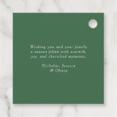 Elegant script Waterverf kerstbomen Bedankjes Labels (Achterkant)