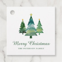 Elegant script Waterverf kerstbomen