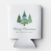 Elegant script Waterverf kerstbomen Blikjeskoeler (Achterkant)