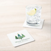 Elegant script Waterverf kerstbomen Kartonnen Onderzetters (Insitu)