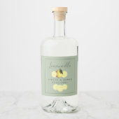 Elegant Script Waterverf Lemon Wedding Limoncello Likeurfles Etiket (Voorkant)
