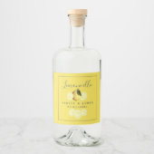 Elegant Script Waterverf Lemon Wedding Limoncello Likeurfles Etiket (Voorkant)