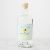 Elegant Script Waterverf Lemon Wedding Limoncello Likeurfles Etiket (Voorkant)