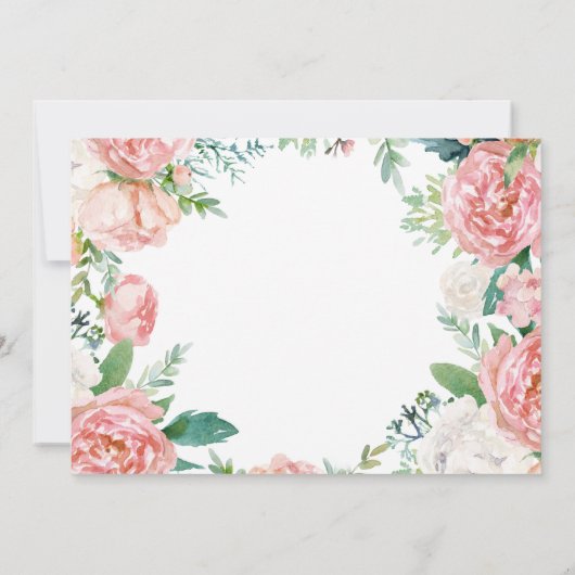 Elegant Script Waterverf Peach Floral Afstuderen Kaart (Achterkant)