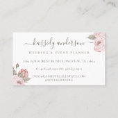 Elegant Script Waterverf Roze botanische pony Visitekaartje (Achterkant)