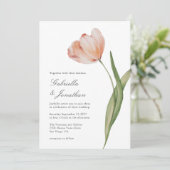 Elegant Script Waterverf Tulip Wedding Uitnodiging (Staand voorkant)