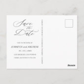 Elegant Script Waterverf Wassen De datum opslaan Briefkaart (Achterkant)