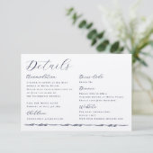 Elegant Script Wave Illustration Wedding Details Informatiekaartje (Staand voorkant)