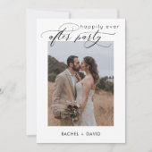 Elegant Script We Eloped Foto Bruiloft Receptie Kaart (Voorkant)