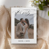 Elegant Script We Eloped Foto Bruiloft Receptie Kaart