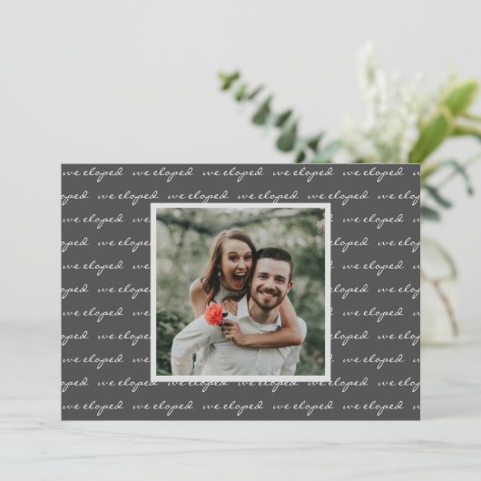 Elegant script We hebben aangepast fotohuwelijk ui Aankondiging (Staand voorkant)