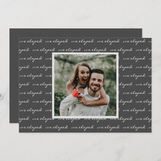 Elegant script We hebben aangepast fotohuwelijk ui Aankondiging (Voorkant / Achterkant)