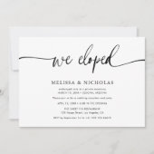 Elegant script We hebben de Elopement Wedding uitg Kaart (Voorkant)