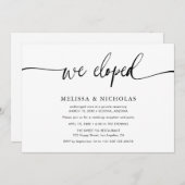 Elegant script We hebben de Elopement Wedding uitg Kaart (Voorkant / Achterkant)