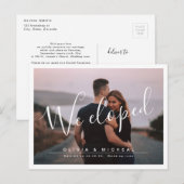 Elegant script "we hebben de moderne fotobruiloft briefkaart (Voorkant / Achterkant)